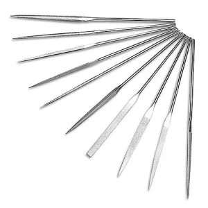 10 Piece 4 Inch Precision Diamond Needle File Set
