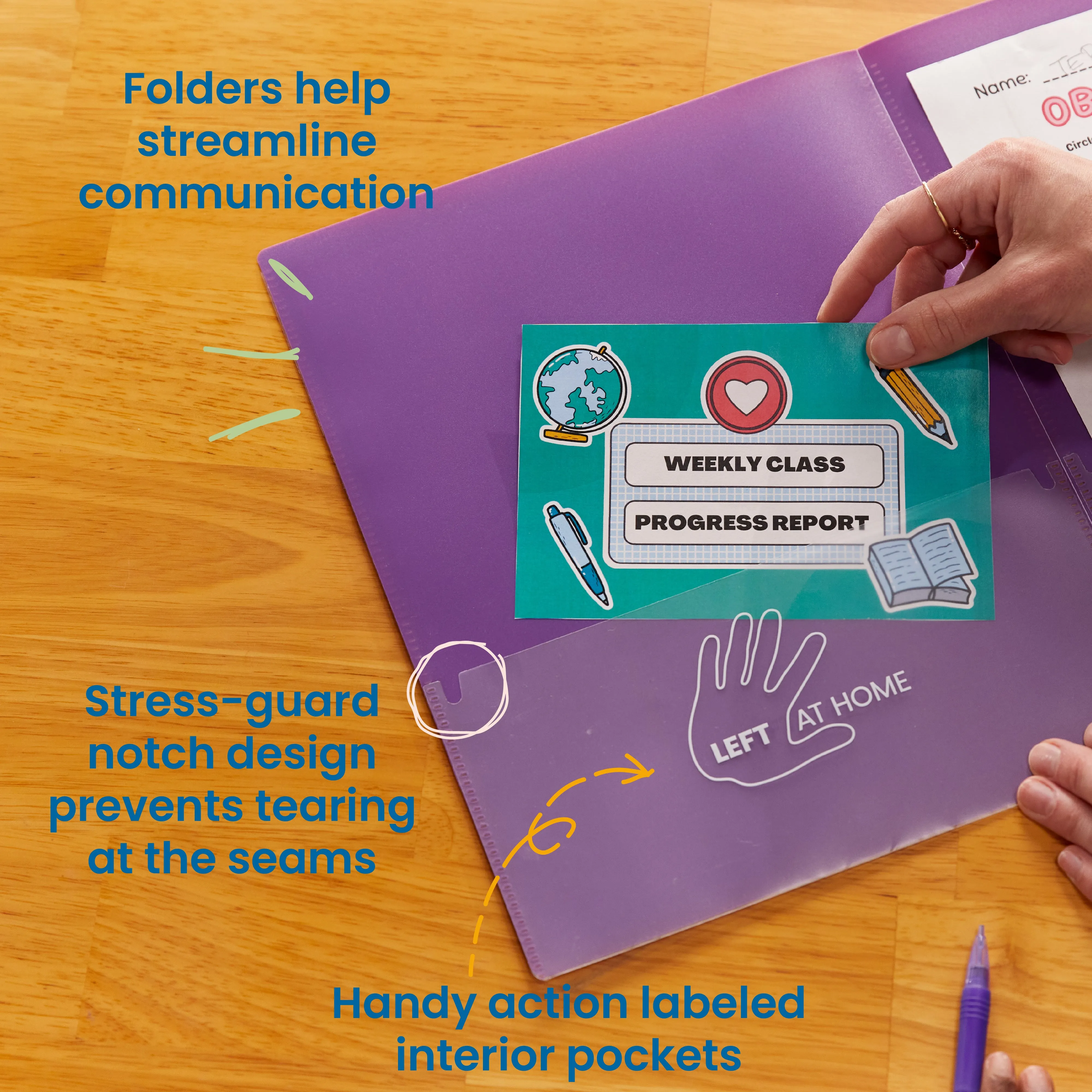 2-Pocket Parent-Teacher Classroom Communication Folder, 36-Piece