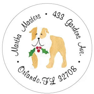 Bulldog Christmas Address Labels