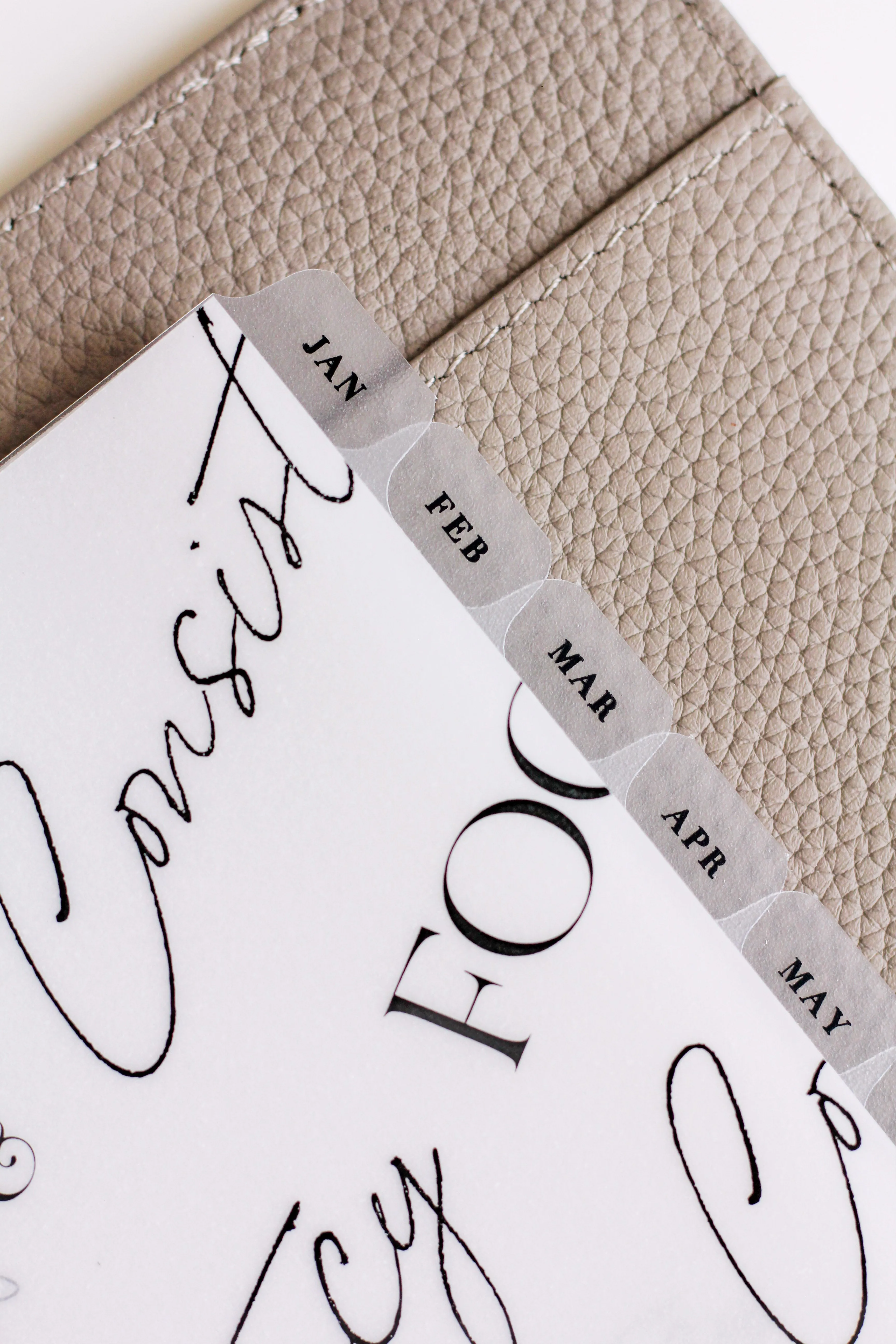 Frosted Monthly Dividers: A5 and Personal Size