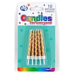 Gold Twist Birthday Candles