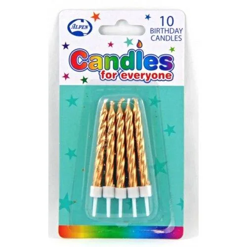 Gold Twist Birthday Candles
