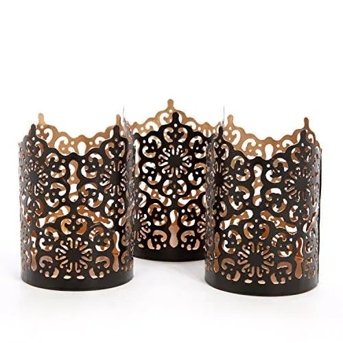 Hosley® 1 Each Black Finish Metal Candle Holders