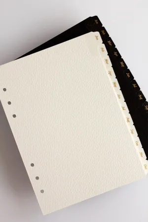 Leather Card Monthly Dividers: A5 and Personal Size