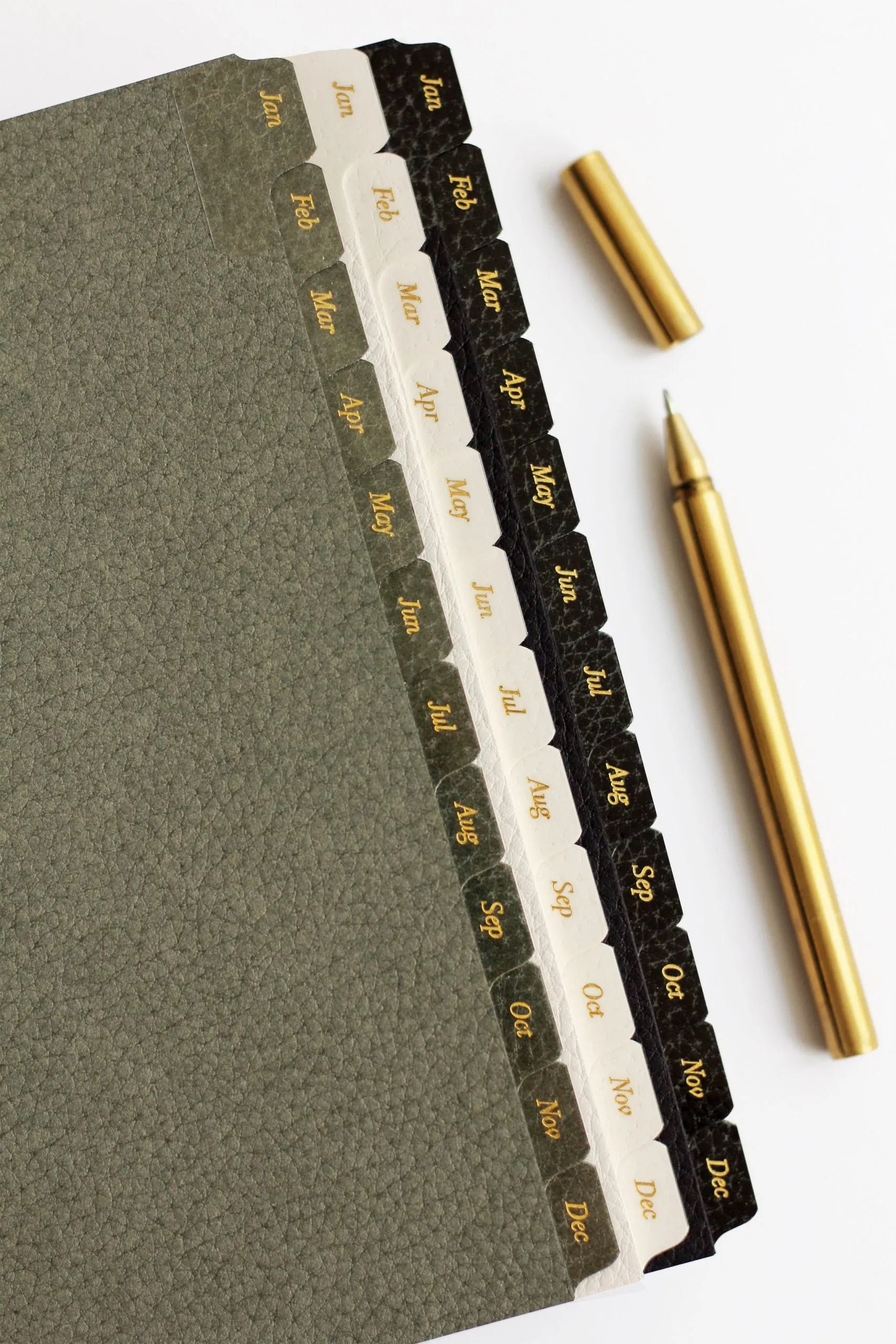 Leather Card Monthly Dividers: A5 and Personal Size