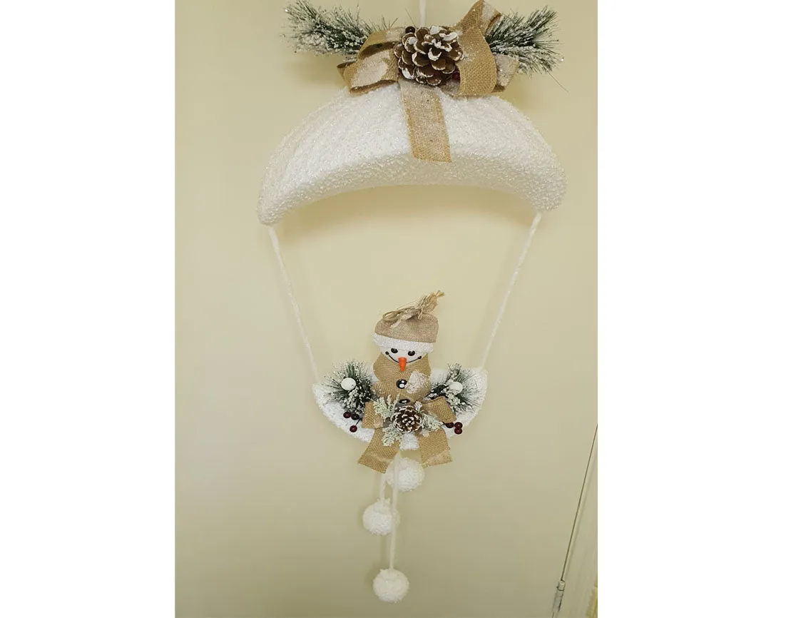 Snowman in white basket