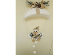Snowman in white basket
