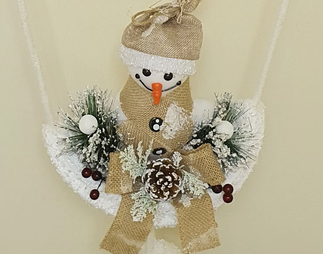 Snowman in white basket