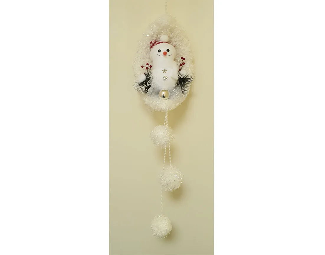 Snowman In Wreath - Xmas Decoration