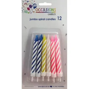 Spiral Jumbo Candles With Holders