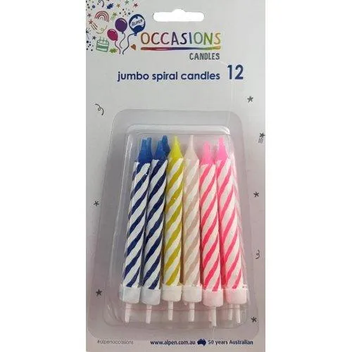 Spiral Jumbo Candles With Holders