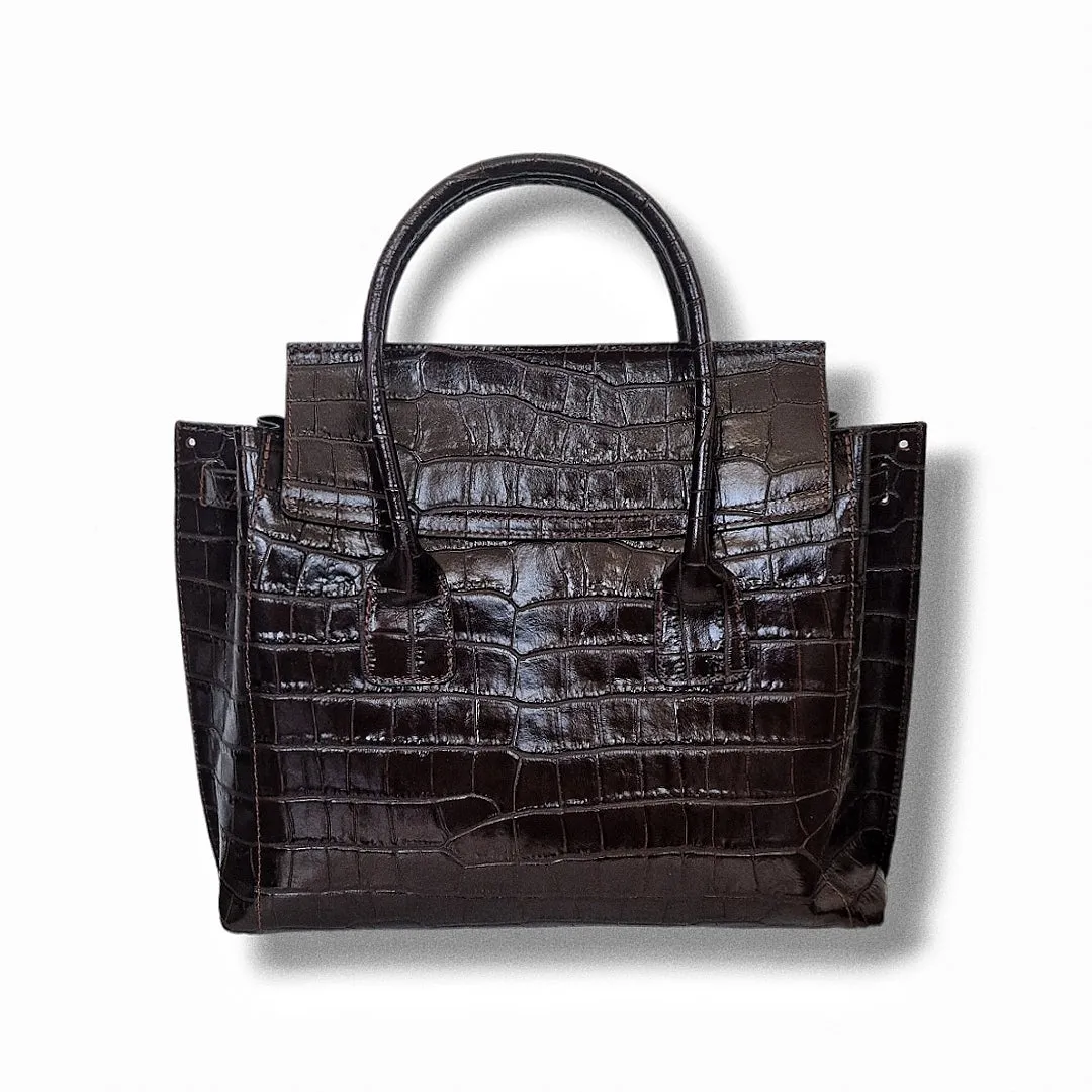 TOTE PARMA CHOCOLATE CROCCO