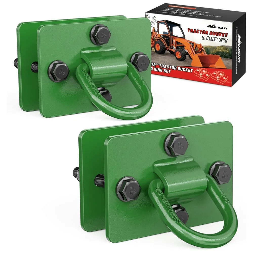 Tractor Bucket 1/2 Inch D Ring Green (Pair)