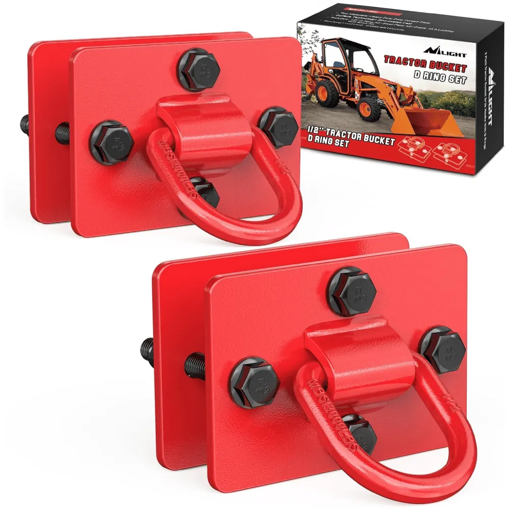 Tractor Bucket 1/2 Inch D Ring Red (Pair)