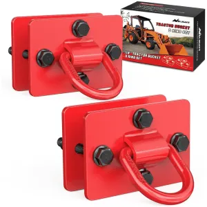 Tractor Bucket 1/2 Inch D Ring Red (Pair)